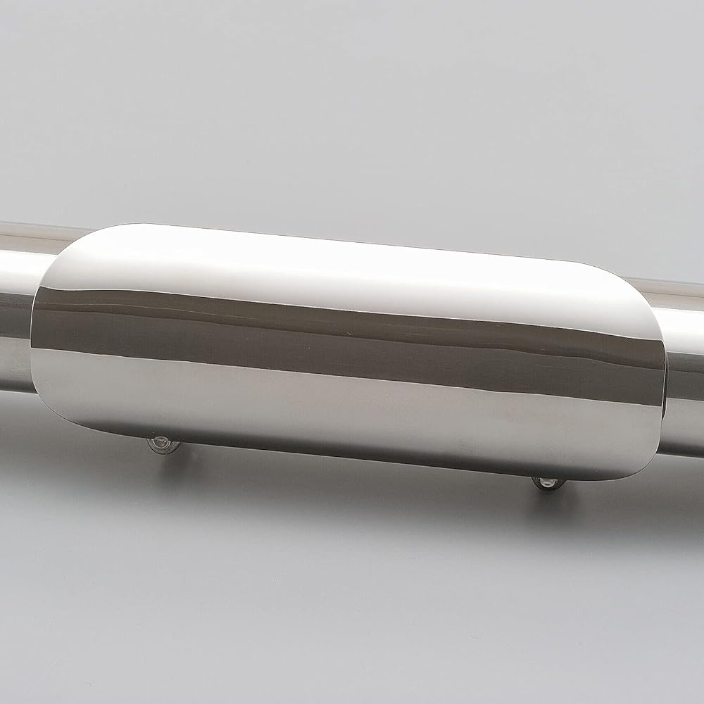 Daytona Motorcycle Muffler Guard Compatible with φ40-55 Stainless Steel Buffed Heat Guard Plain 68315