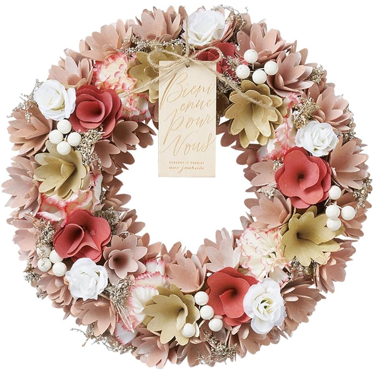 Green House Natural Wreath L Sugar Pink 5187-A