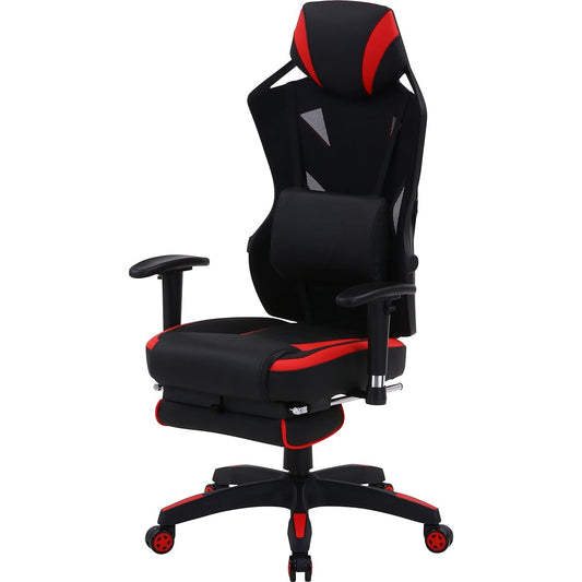 Fuji Boeki Gaming Chair Personal Chair Width 68.5 x Depth 65.5 x Height 118~125.5cm Red Mesh with Footrest Rotating Reclining Rays 19429