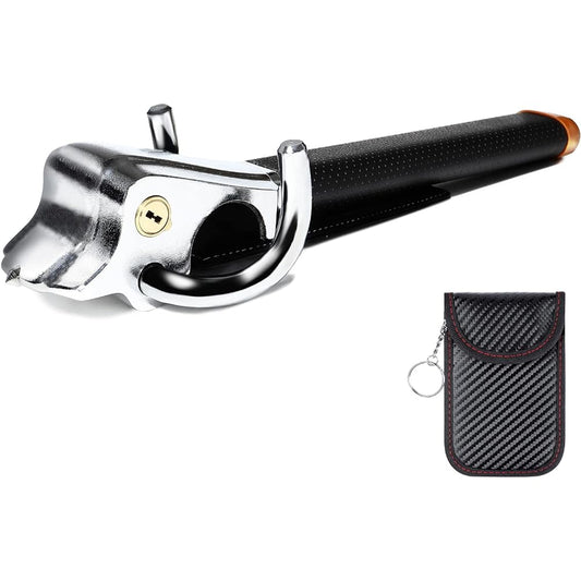 ACFREED Steering Lock [Supervised by Automotive Mechanic] Strongest Anti-Theft Steering Lock, Car Relay Attack Protection, Anti-theft Key Case Included