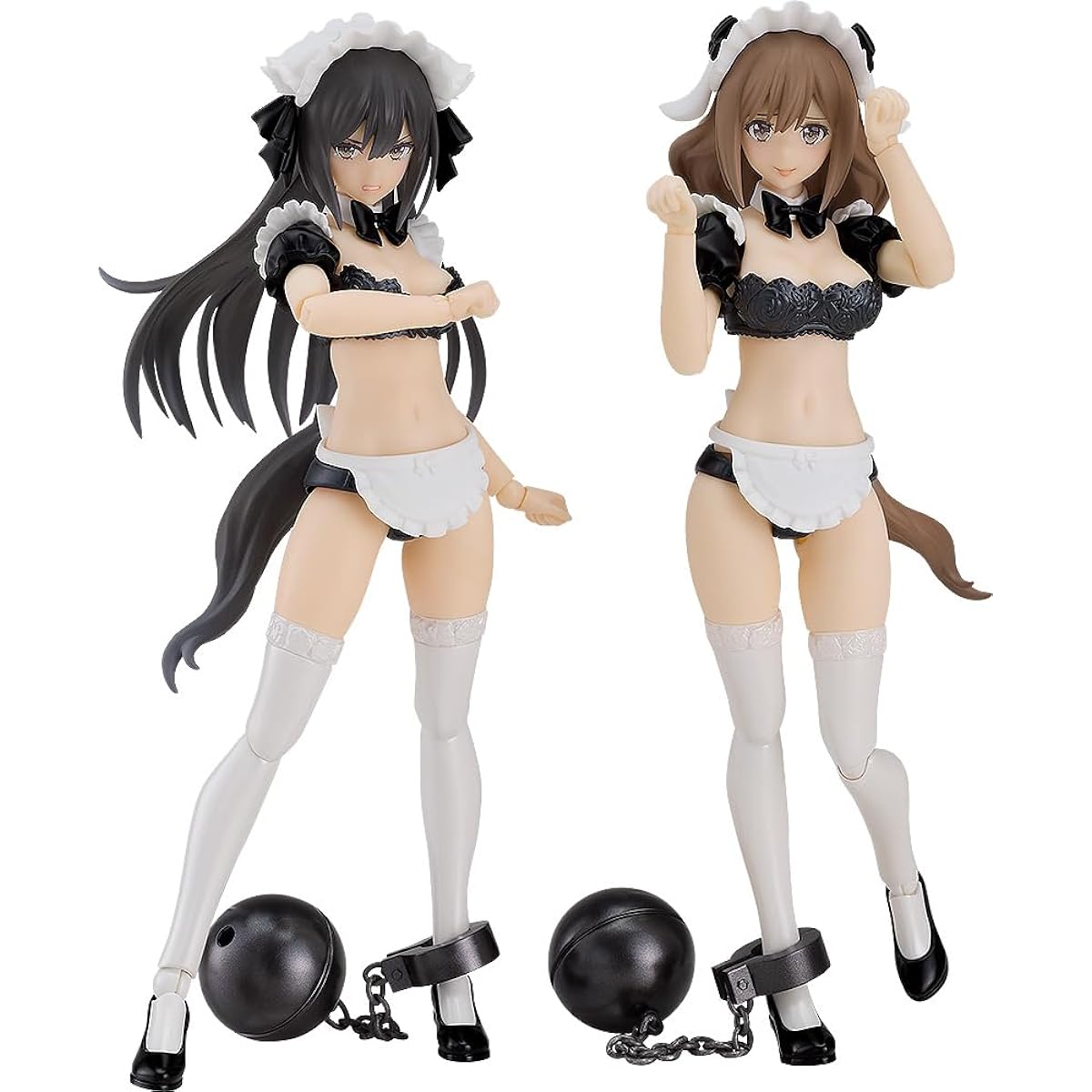Max Factory PLAMAX GP 07 Underwear Bare Girl Ran & Jerry Maid Ver. Set Non-Scale Assembly Type Plastic Model