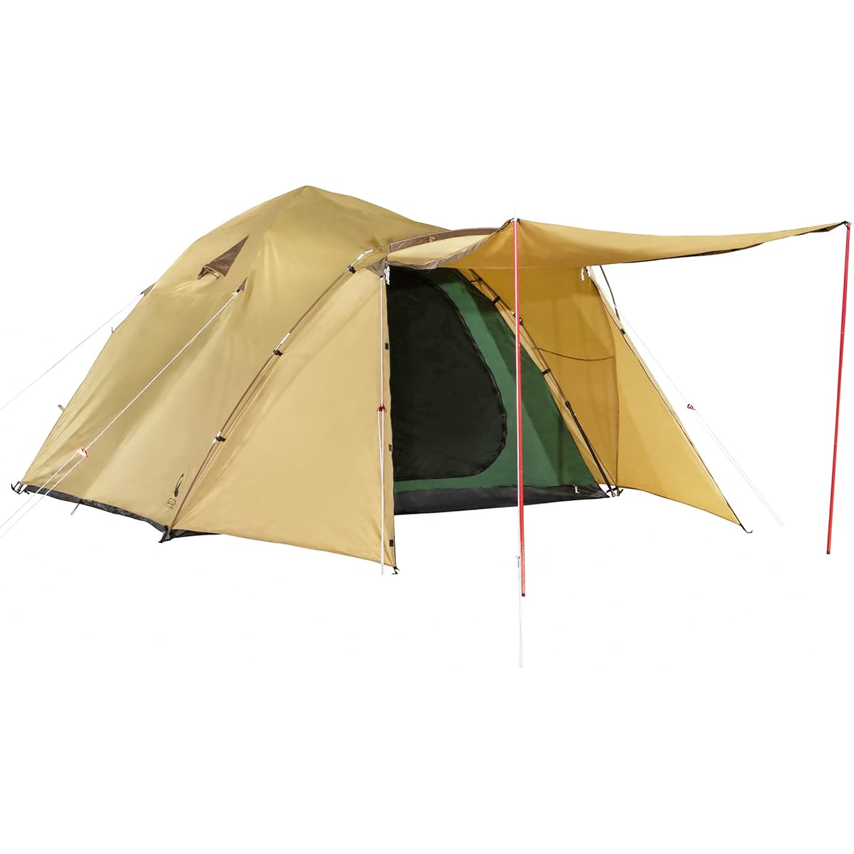 G.G.N. One-touch tent, easy, just pull the string, for beginners, beginners, camping tent, family tent, with poles and sheet, khaki GN12CM006/GN12CM007