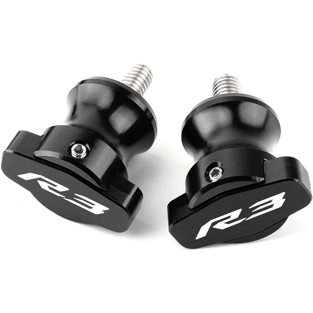 Bike Stand Swing Arm Slider Motorcycle 6mm Swing Arm Spool Stand Screw Slider Accessories CNC Aluminum For YZFR3 YZF-R3 YZF R3 2015-2020 (Color: Black)