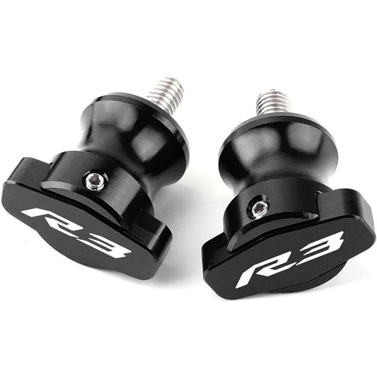 Bike Stand Swing Arm Slider Motorcycle 6mm Swing Arm Spool Stand Screw Slider Accessories CNC Aluminum For YZFR3 YZF-R3 YZF R3 2015-2020 (Color: Black)