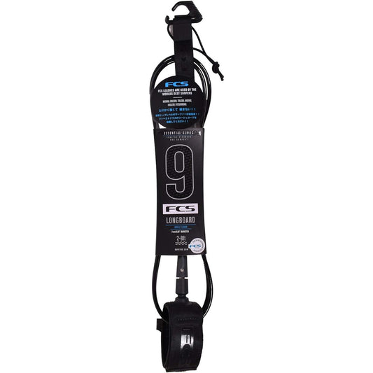 FCS ESSENTIAL LONG LEASH 9feet ALL ROUND ANKLE Surfing Leash Cord AR-ANKLE-09F BLK 9ft