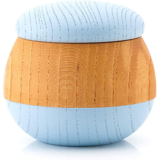 Soul Petit Pot Mini Urn Wooden Coron Sky Blue Hand Memorial Keyaki Zelkova Mini Urn for Ashes 780 Blue Blue