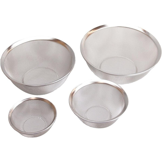 Pearl Metal Made in Japan Stainless Steel Ball Shaped Colander Set of 4 13/15/21/24cm Fave H-4510