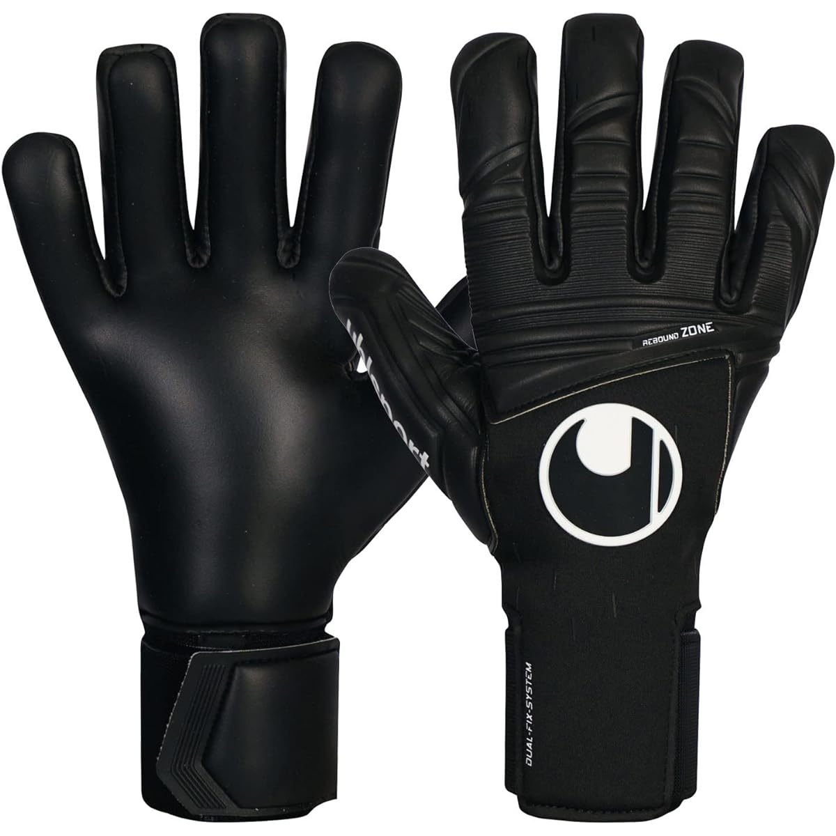 uhlsport (Uhlsport) uhlsport (Uhlsport) Match Soccer GK Keeper Gloves Speed Contact Black Absolute Grip Half Negative 1011286 01 9 Black x White