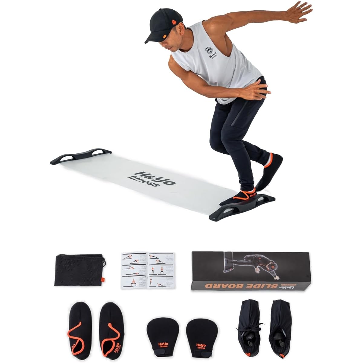 H&Yo Improved Slide Board Skate Training [23 types of exercise videos included] Muscle training and aerobic exercise at the same time at home