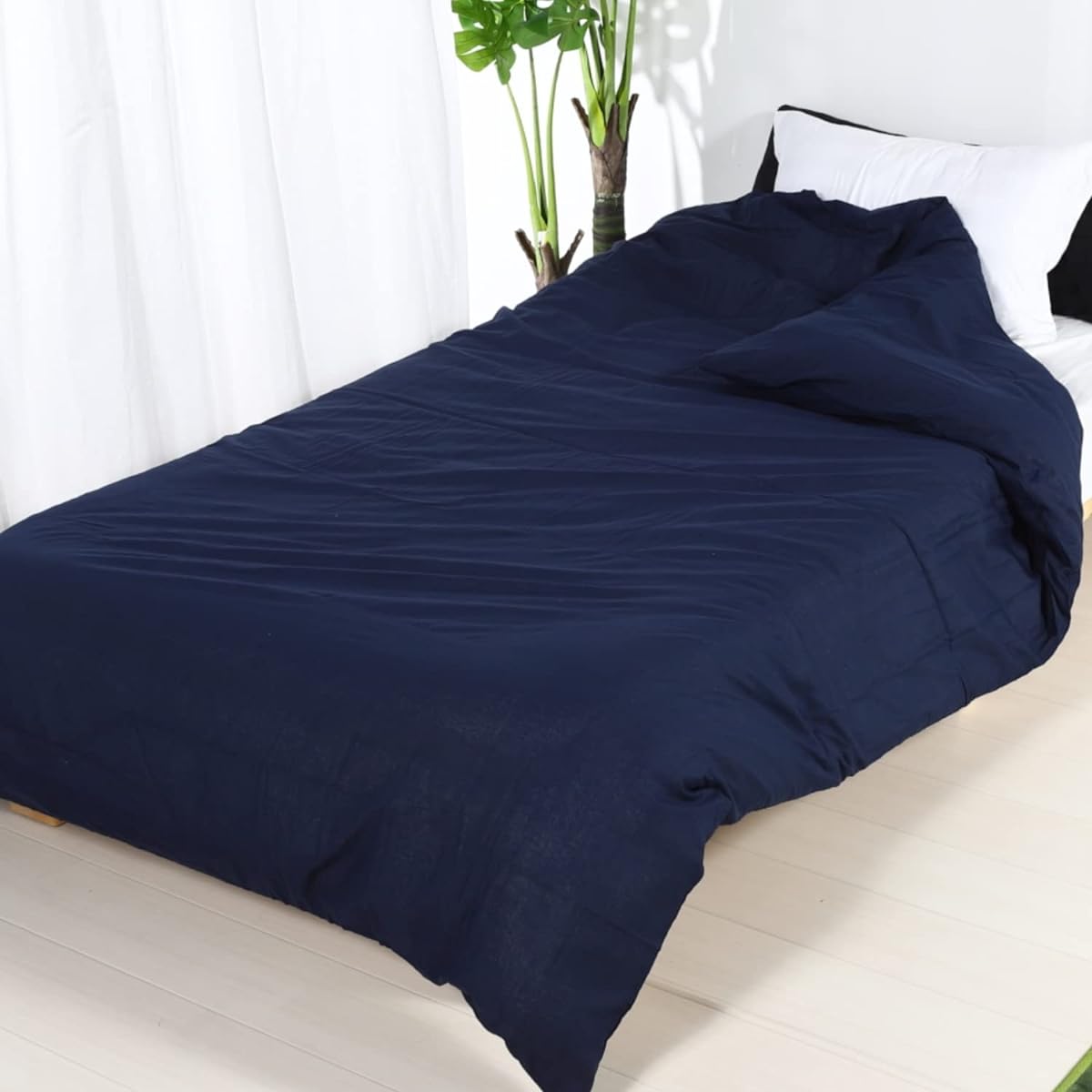Made in Japan Duvet Cover 100% Cotton Japanese Bleached Gauze Double Long Size 190cmX210cm Navy Double