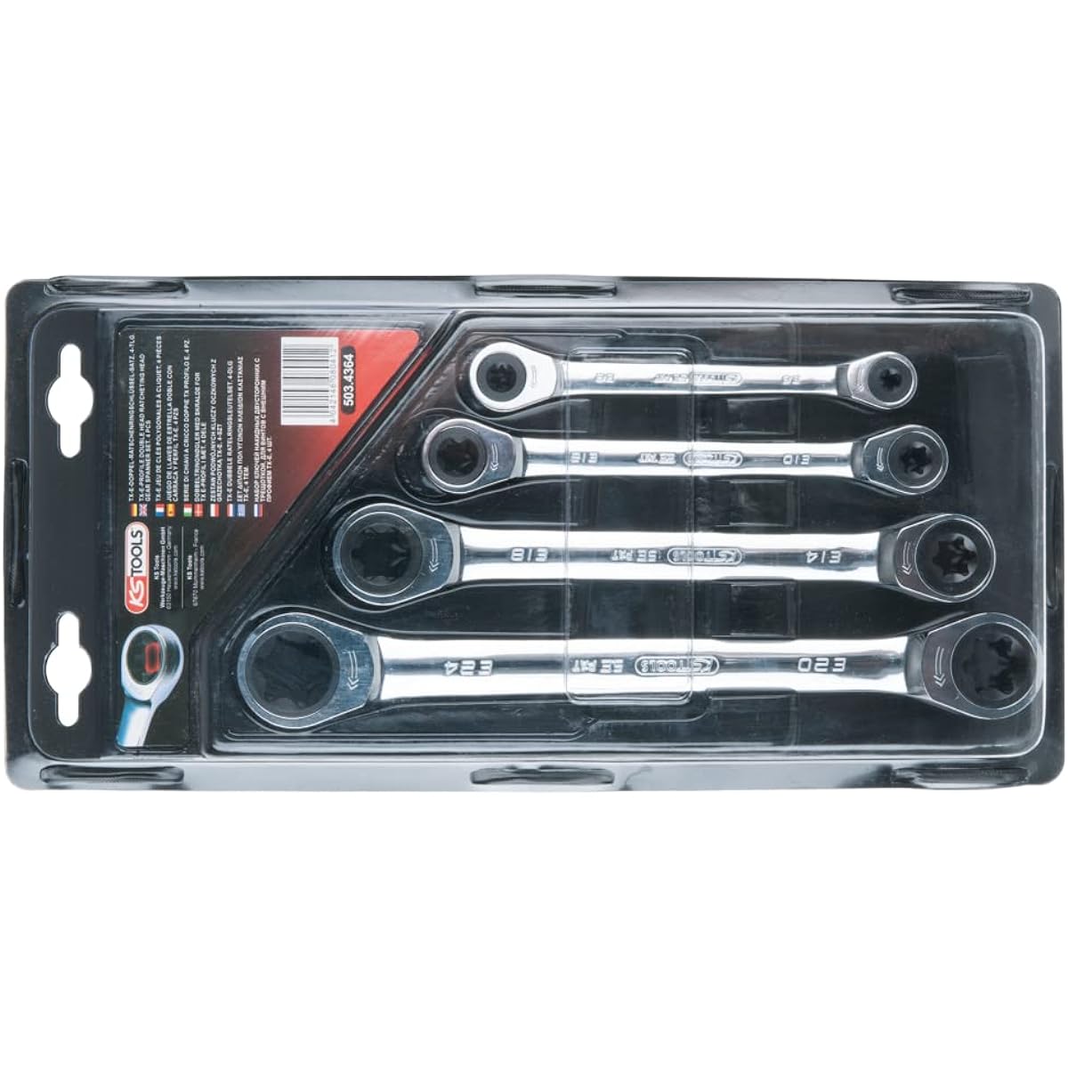 KS TOOLS GEARplus Double ring ratchet spanner 4 pcs ETX GEARplus Double ring ratchet spanner 4 pcs ETX 503.4364