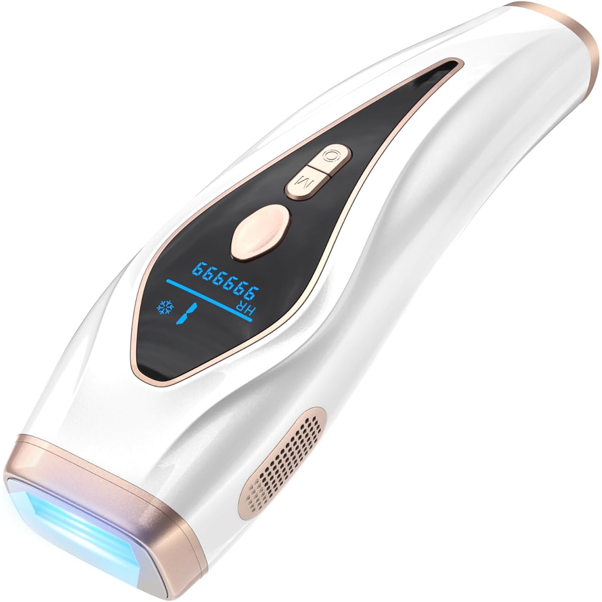 Azamar Hair Removal Device [2023 New Arrival / Cooling Cooling Technology] Home Full Body Hair Removal Compatible with vio, Cold Sensation, IPL Photo Epilator, 9 Level Adjustment, 990,000 Irradiations, Continuous Irradiation, Light Esthetics, Men's, Wome