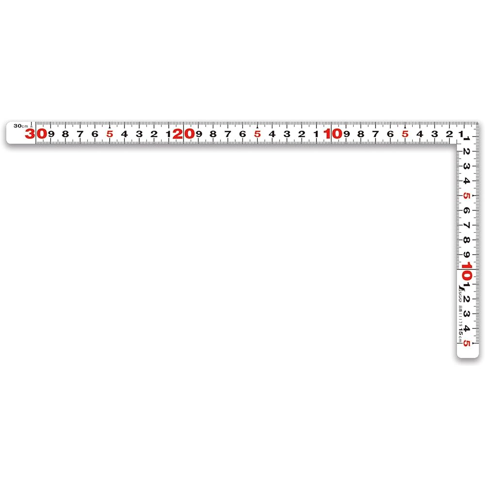 Shinwa Sokutei Curved Shaku Flat Pita White 30cm/1 Shaku Combined Scale 11179