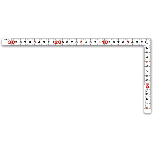 Shinwa Sokutei Curved Shaku Flat Pita White 30cm/1 Shaku Combined Scale 11179
