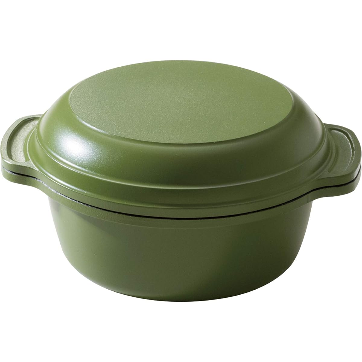 Hokuriku Aluminum Rice Pot 14cm [For Toaster Only] Lightweight Wu Wen Comes with Silicone Mittens One's Pot Green Fluorine Resin Processing