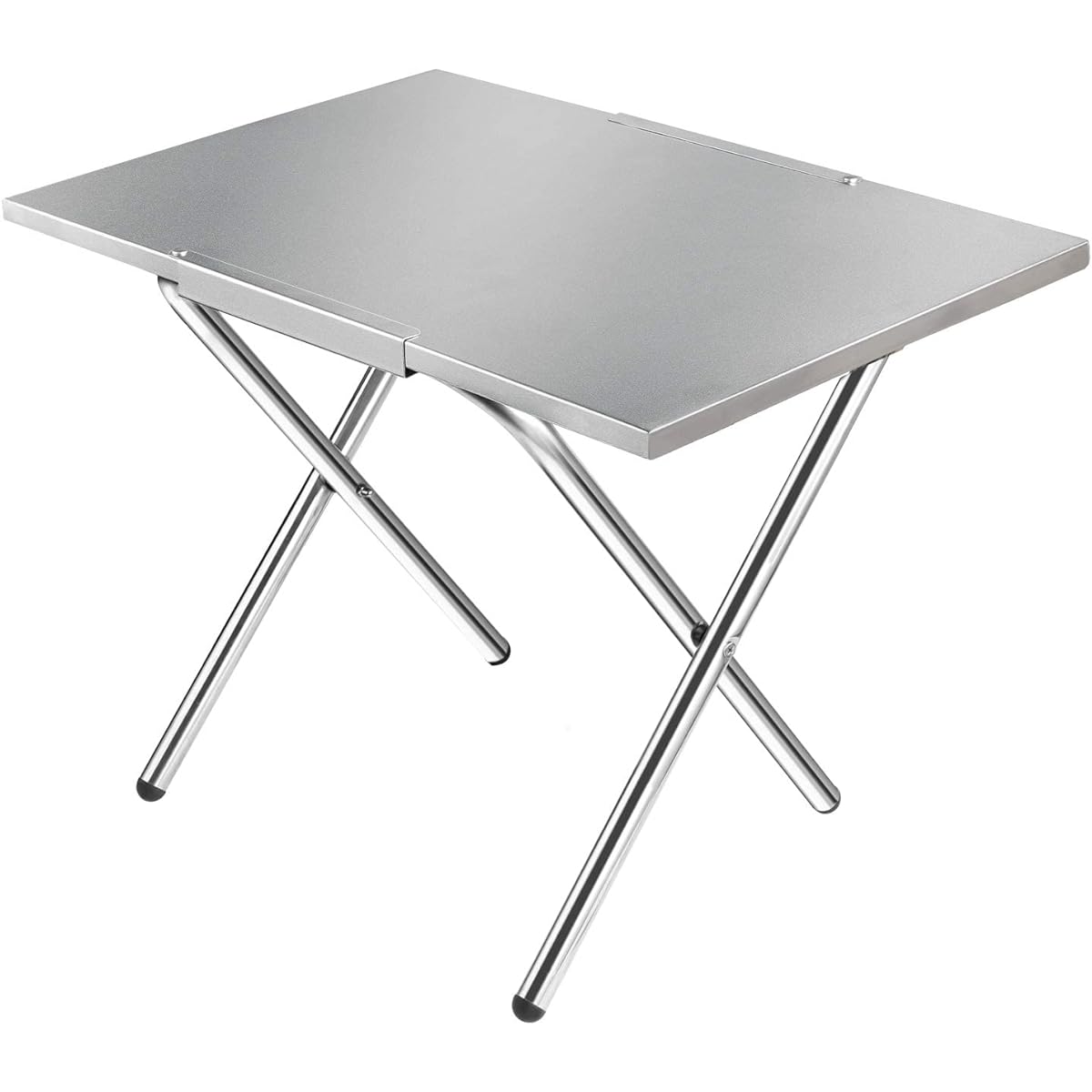 MYCARBON Outdoor Table, Bonfire Table, Stainless Steel, Load Capacity 40kg, Corner Protector, Special Storage Bag Included, For Camping, Barbecue, Outdoor Use, Silver