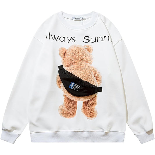 [Be Romance] Sweatshirt, Large Size, Cute, Women's, Korean, Oversized Hoodie, Long Sleeve, Bear, Pocket Replacement, Includes Pouch, Stylish, Cute, Loose, Men's, Women's