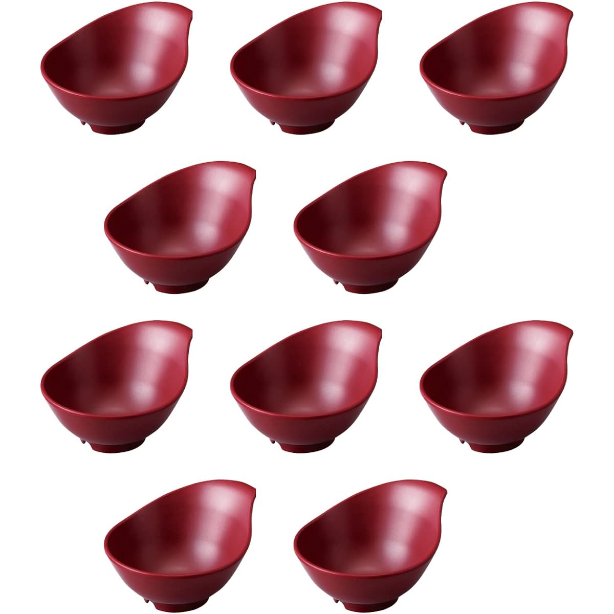 Taiwa Bowl, Small Bowl, Red, Set of 10, Dishwasher Safe, Melamine Tableware, Buffet, Hotel Restaurant Specification, Stackable, Commercial Use, Made in Japan Seize SS-66-SNKM
