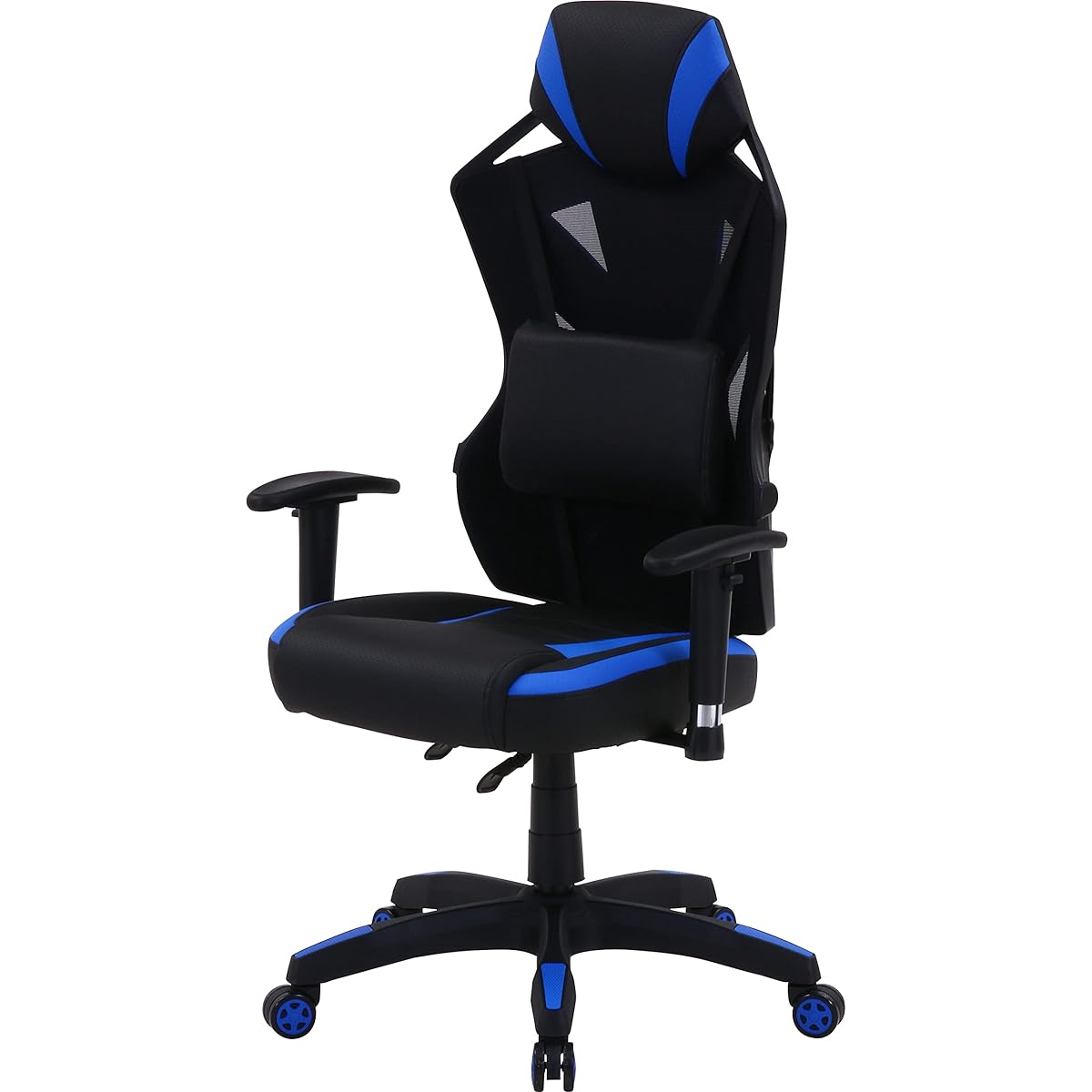 Fuji Boeki Gaming Chair Personal Chair Width 68.5 x Depth 65.5 x Height 118~125.5cm Blue Mesh Rotating Reclining Rays 19428