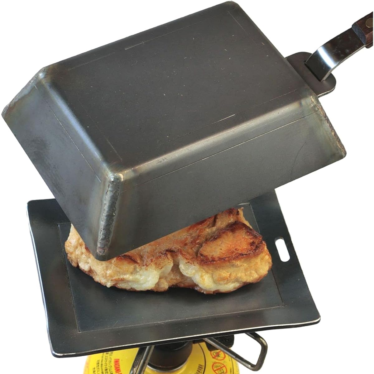 Deep dish solo iron plate set [T2.3 deep pan/T3.2 pan] Opening 166 x 126 x depth 43mm Approx. 1.2kg | Comes with handle and storage bag (base material)