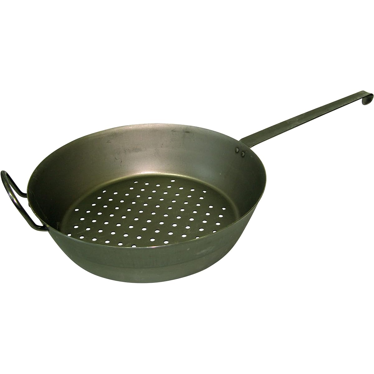 RIESS frying pan with helper handle 1kg iron chestnut bread 32cm 0569-023