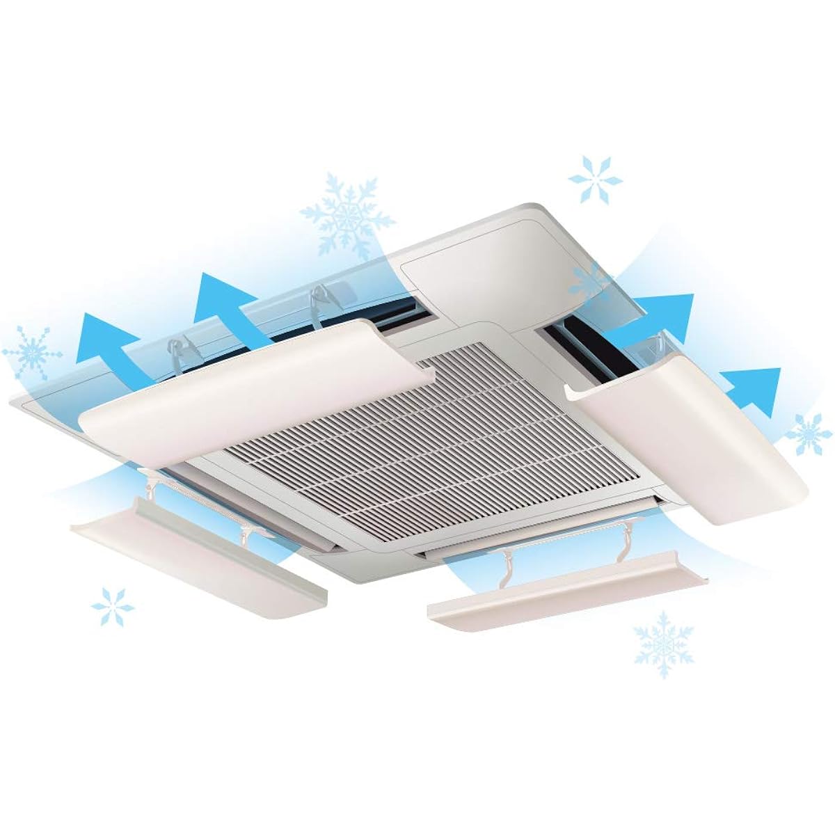 Air Wing Pro Air Conditioner Wind Shield Wind Shield AW7-021-06 (Set of 4) Ivory Air Conditioner Cover Wind Shield Cover Wind Direction Adjustment Board Wind Direction Adjustment Office Cooler Direct Wind Air Conditioning Prevention