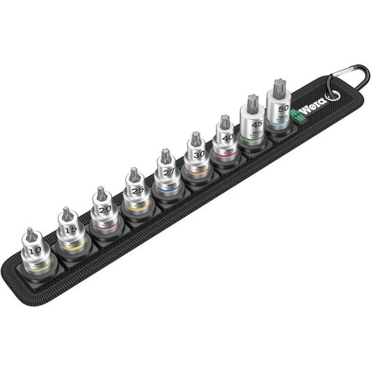 Wera 05003972001 | Zyklop Bit Socket Set Belt B 3 Torx HF 9.5mm 10 Pieces [Regular Japanese Import Product]