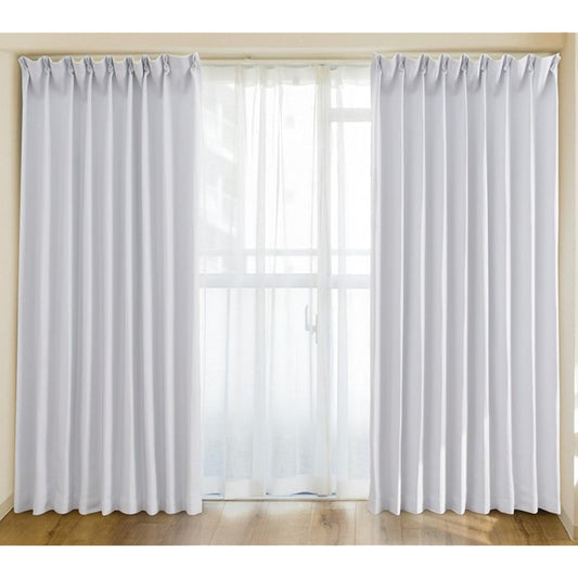 [Choose from 5 colors x 128 sizes] Curtains, blackout, grade 1, insulation, heat retention, washable, shape memory, drape curtains, width 100cm x length 150cm x 2-piece set, white