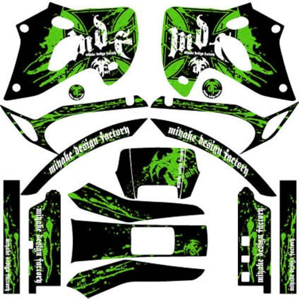 MDF Graphic Kit Complete Set Bloody Model Lime Green KLX250(98-04) MKLX2-C-GR-ALL