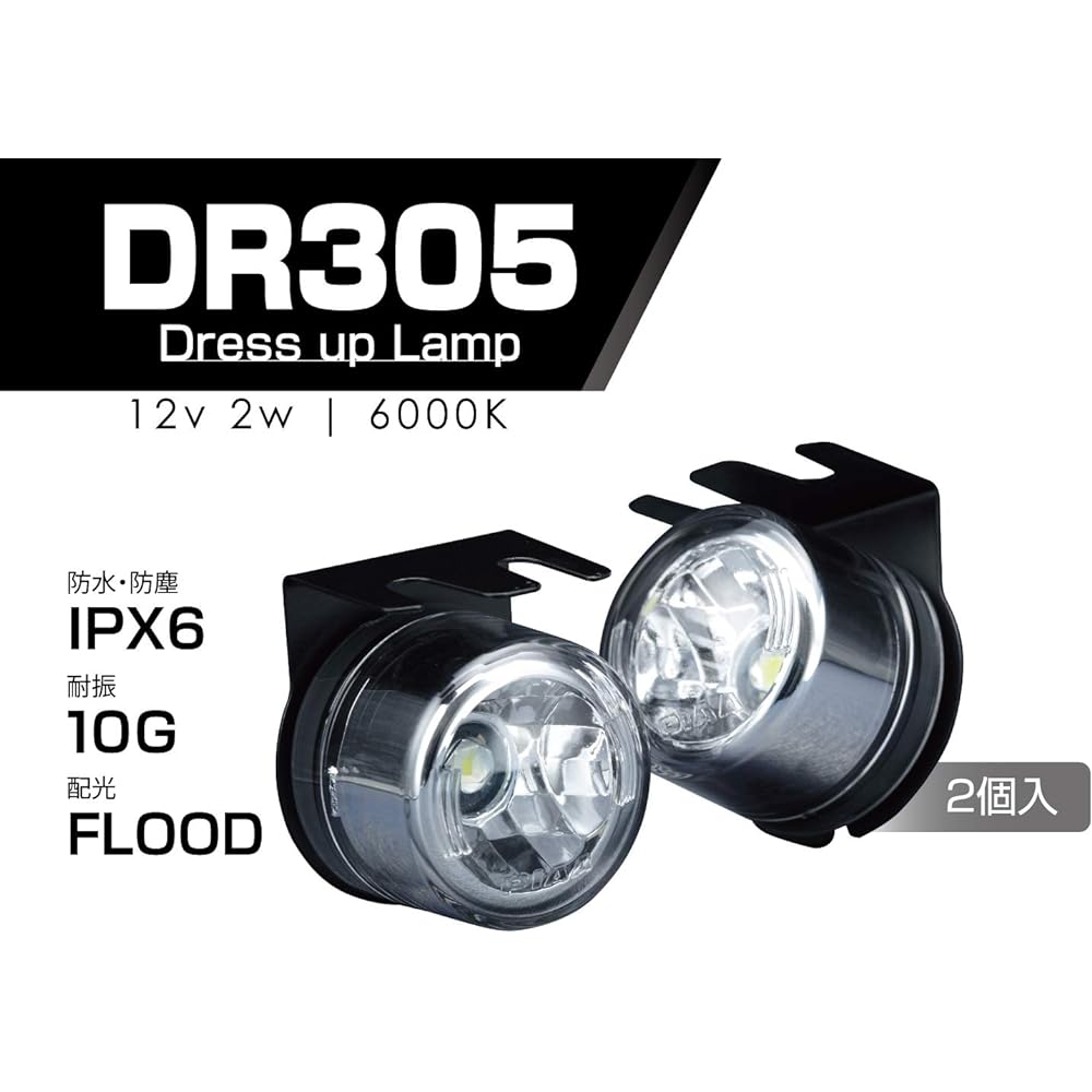 PIAA Motorcycle Assist Lamp LED 6000K 12V2W Dress Up LED Illumination IPX6 Vehicle Inspection Compatible 2 Lamps MLL6