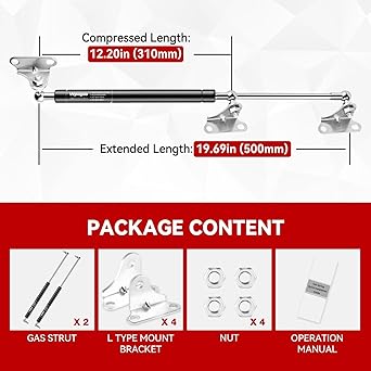 VEPAGOO Gas Shock Strut Spring 20 inch 100 Pound 445N RV Bed Bed Bed Cover Door Floor Hatch Door Window Other Custom Heavy Duty Project 2 pieces