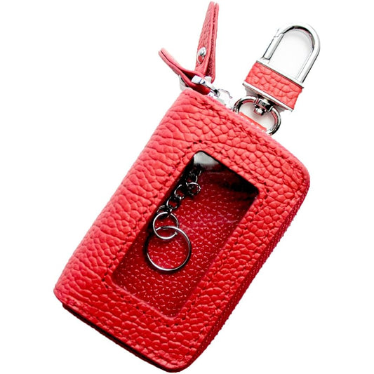 [AWESOME] Smart key case Double zipper type with clear windows on both sides Red ASK-2CMW006