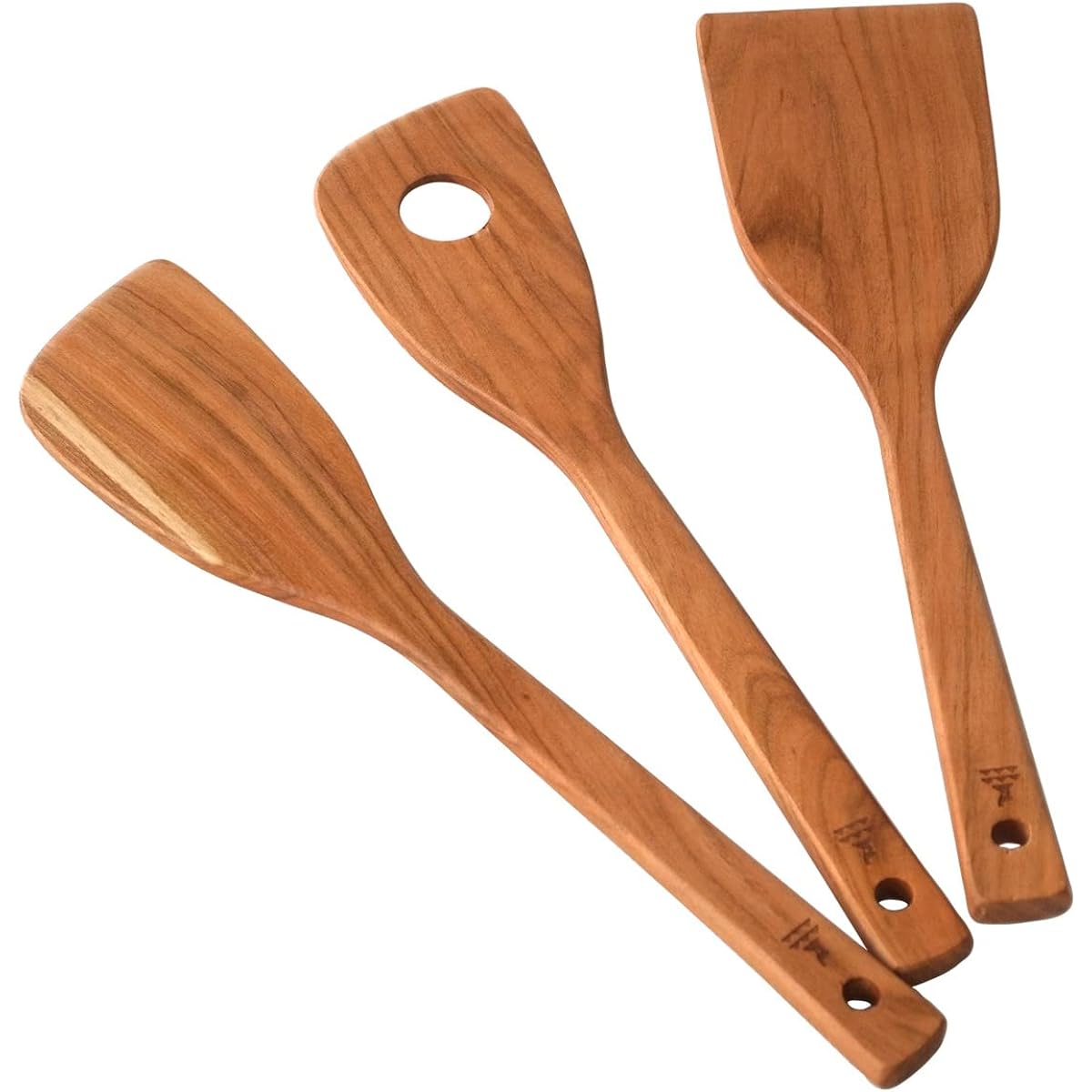 Kamoshika Tool Shop Sakura Wooden Spatula, Set of 3, Wooden Wooden Spatula, Kitchen Tool, Stir-fry, Spatula, Turner, Made in Japan