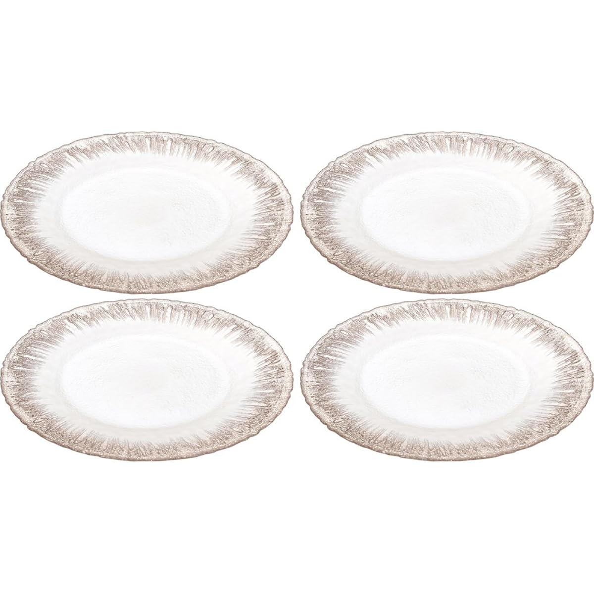 Vetro Felice Large Plate Western Tableware Plate White Pearl x Ginger 33cm Set of 4 Glass of Happiness Flash 349133
