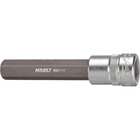 HAZET Hexagon Socket 8801H11 Width across flats: 11 x Drive angle: 9.5 x Total length: 87.5mm 1 piece