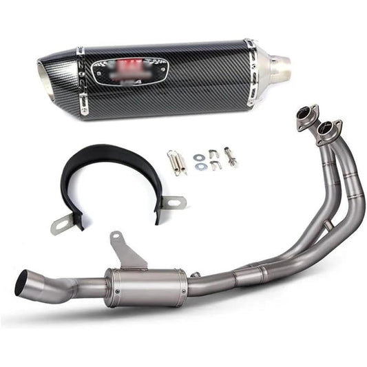 Muffler Motorcycle Muffler Fits R7 YZF-R7 2021 2022 2023 Exhaust Motorcycle Exhaust Muffler and Front Header Link Pipe (Color: D)