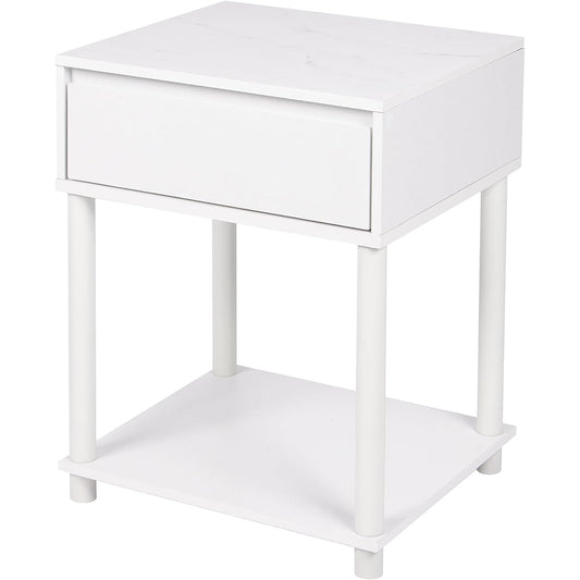 Takeda Corporation [Side table, furniture, living room, storage] White 45 x 39.5 x 56 cm Side table marble pattern H3-ST55WH