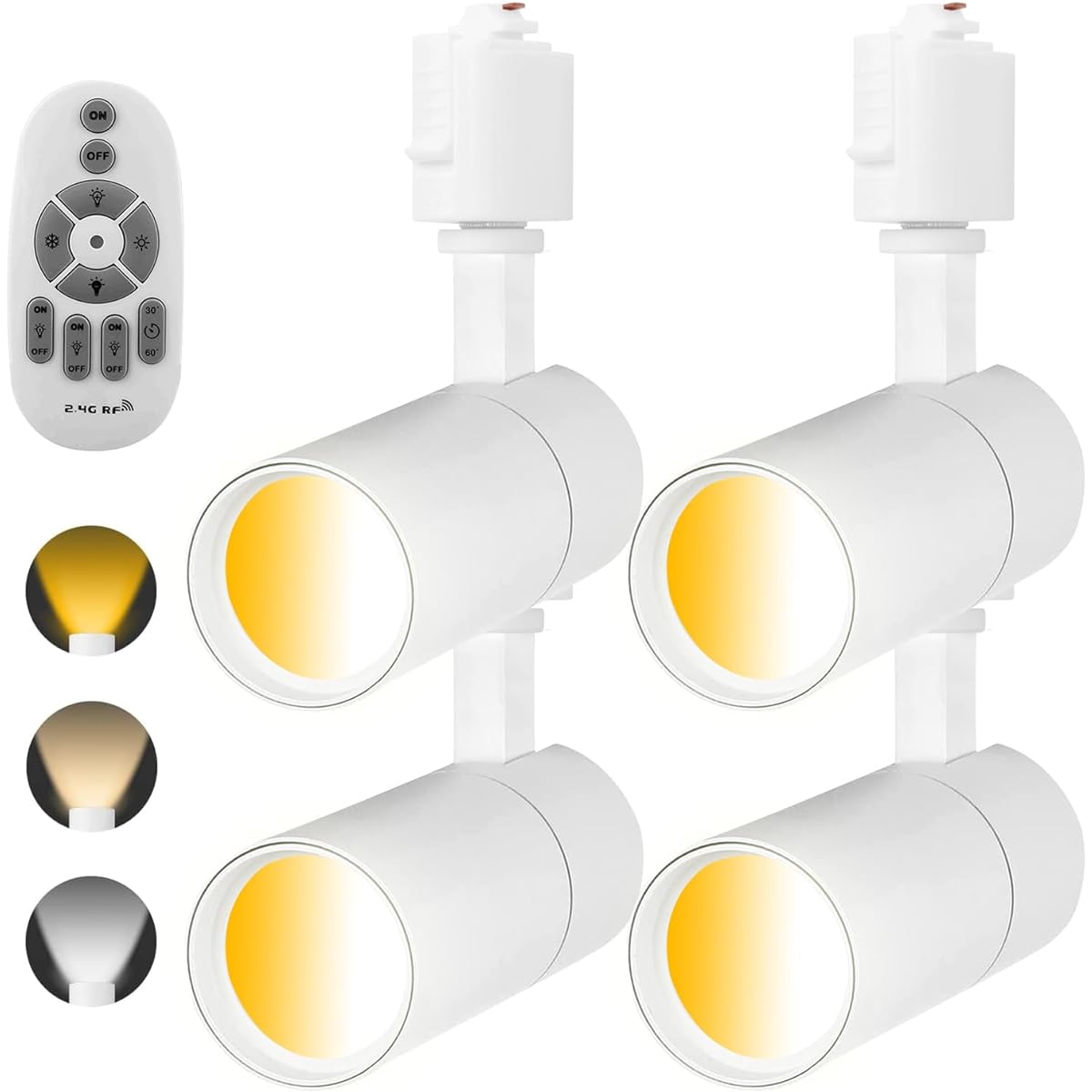 Lighting Rail Spotlight, 100 W Equivalent, Dimmable, Toning, Remote Control, Bulb Color: Daylight Color, Daylight White, Power Consumption: 10 W, Large Amount: 1000 LM, Adjustable Illumination Angle,