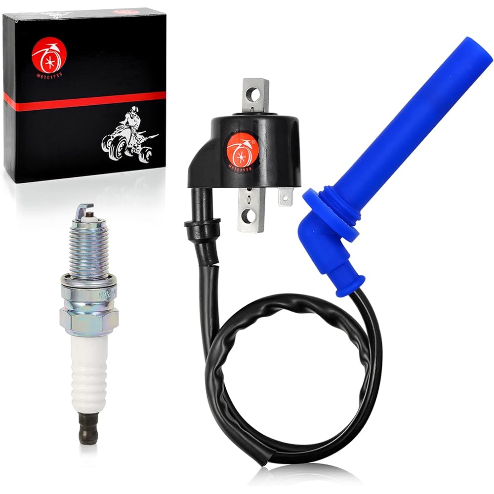 MOTO1988 Ignition Coil Spark Plug and Cap Polaris Predator 500 2003-2007 Polaris OUTLAW 500 2006 2007 OEM 3088053 3088054