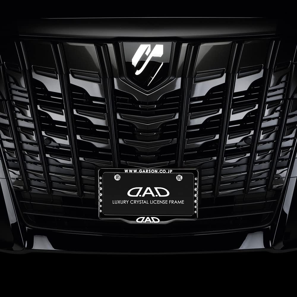 DAD Garcon D.A.D Crystal License Frame II (Number Frame) Front Model [Black/White] Aurora SB192-01-02