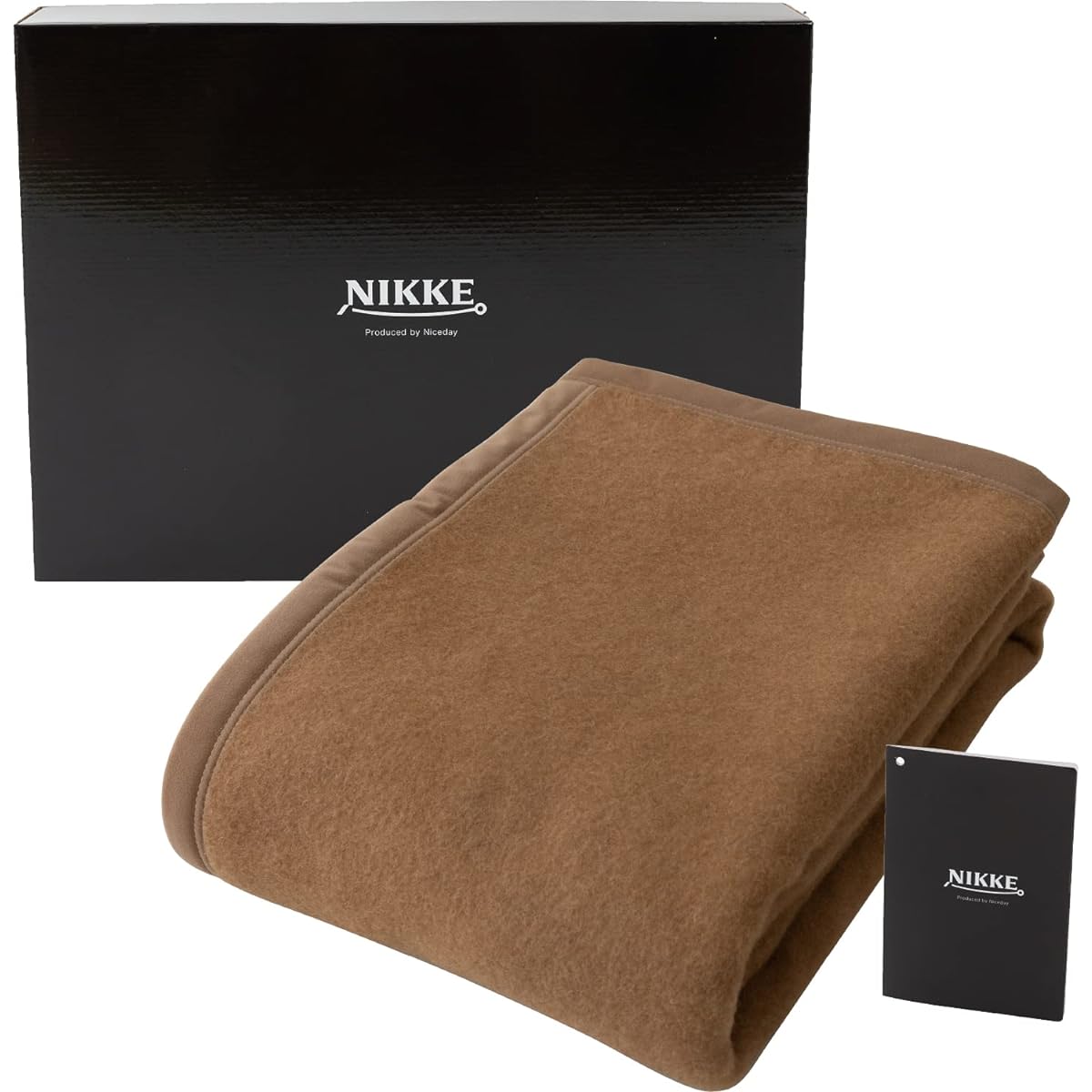 NIKKE x Nice Day Blanket Brown Single (140 x 200 cm) Camel 100% (Fuzz) Made in Japan Luxury Humidity Control Natural Material Winter Warm Heat Retention Moisture Absorbent Comfortable Durable Not Stuffy 56480106