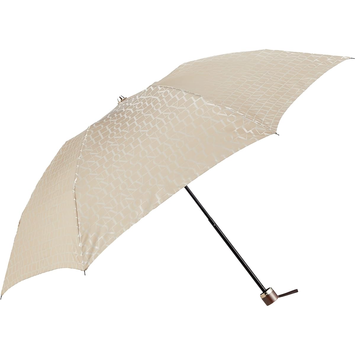 MOONBAT LANVIN COLLECTION Logo Jacquard Umbrella Folding Umbrella Simple Women's Gift Light Beige Rib Length: Approx. 55cm