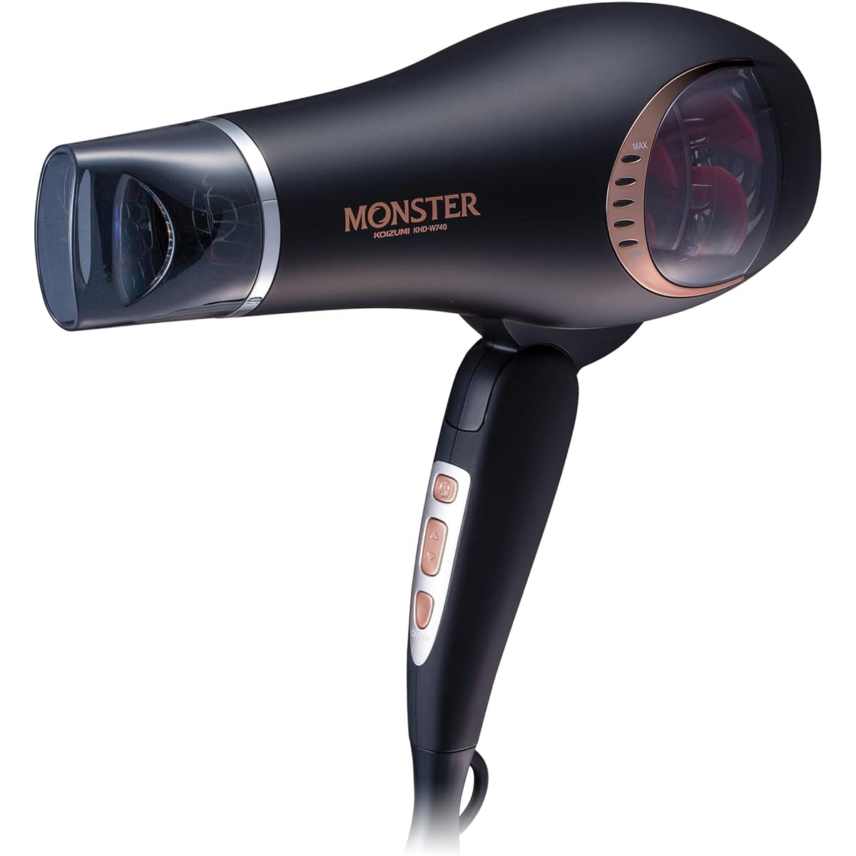 Koizumi Hair Dryer Monster Large Air Volume Quick Drying Negative Ion Black KHD-W740/K