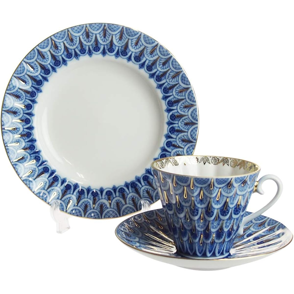 Imperial Porcelain Forget-me-not 3 Piece Set Trio Set 240ml [Parallel Import]