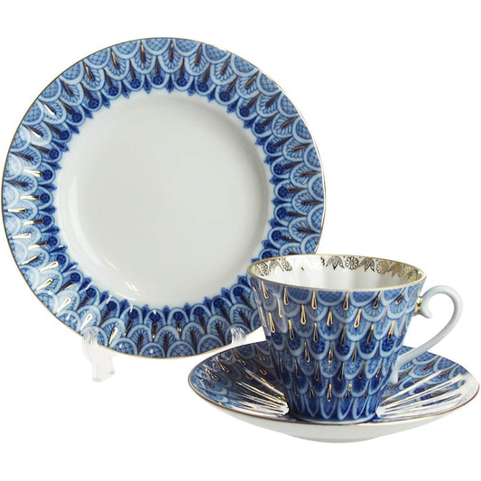 Imperial Porcelain Forget-me-not 3 Piece Set Trio Set 240ml [Parallel Import]