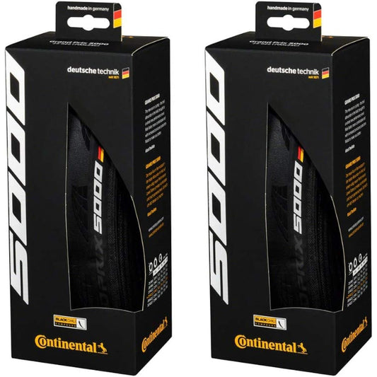Continental Racing Bike Tire GP 5000 700x25C Black Set of 2 Folding 0101624