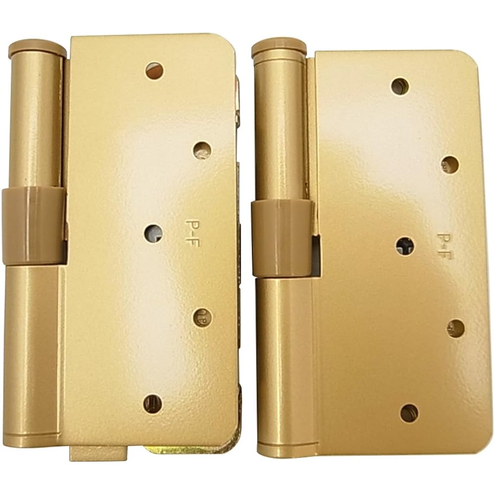 Wake Sangyo ARCH 3-dimensional adjustment hinge for right, top and bottom set, gold, height 102 x width 102 x thickness 2.5 mm, easy installation, position adjustment, door BH-384