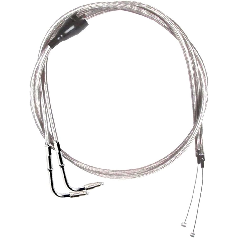 Stainless Braided +6" Throttle Cable Set for 1996-2001 Harley-Davidson Touring Models with Marelli Fuel Injection and Cruise Control - HC-3960-0532