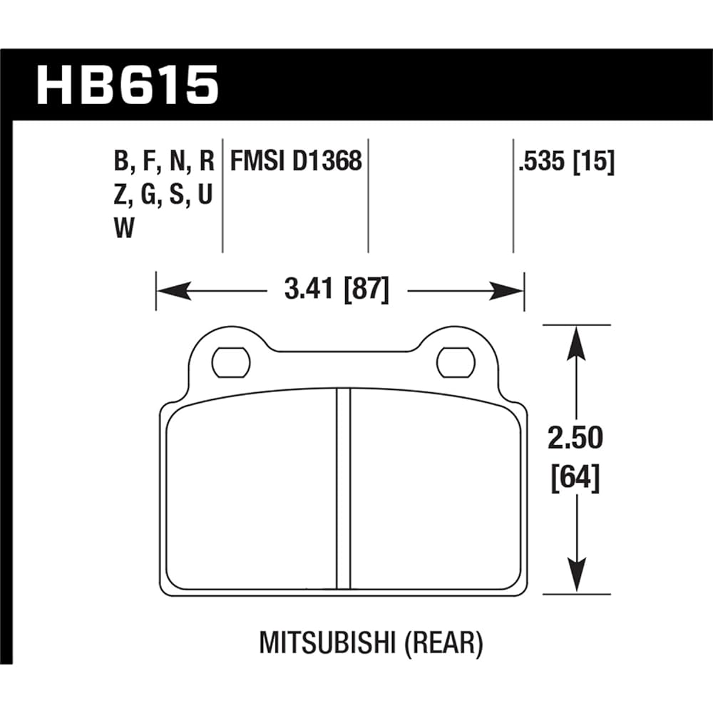 Hawk Performance HB615F.535 HPS Performance Ceramic Brake Pad