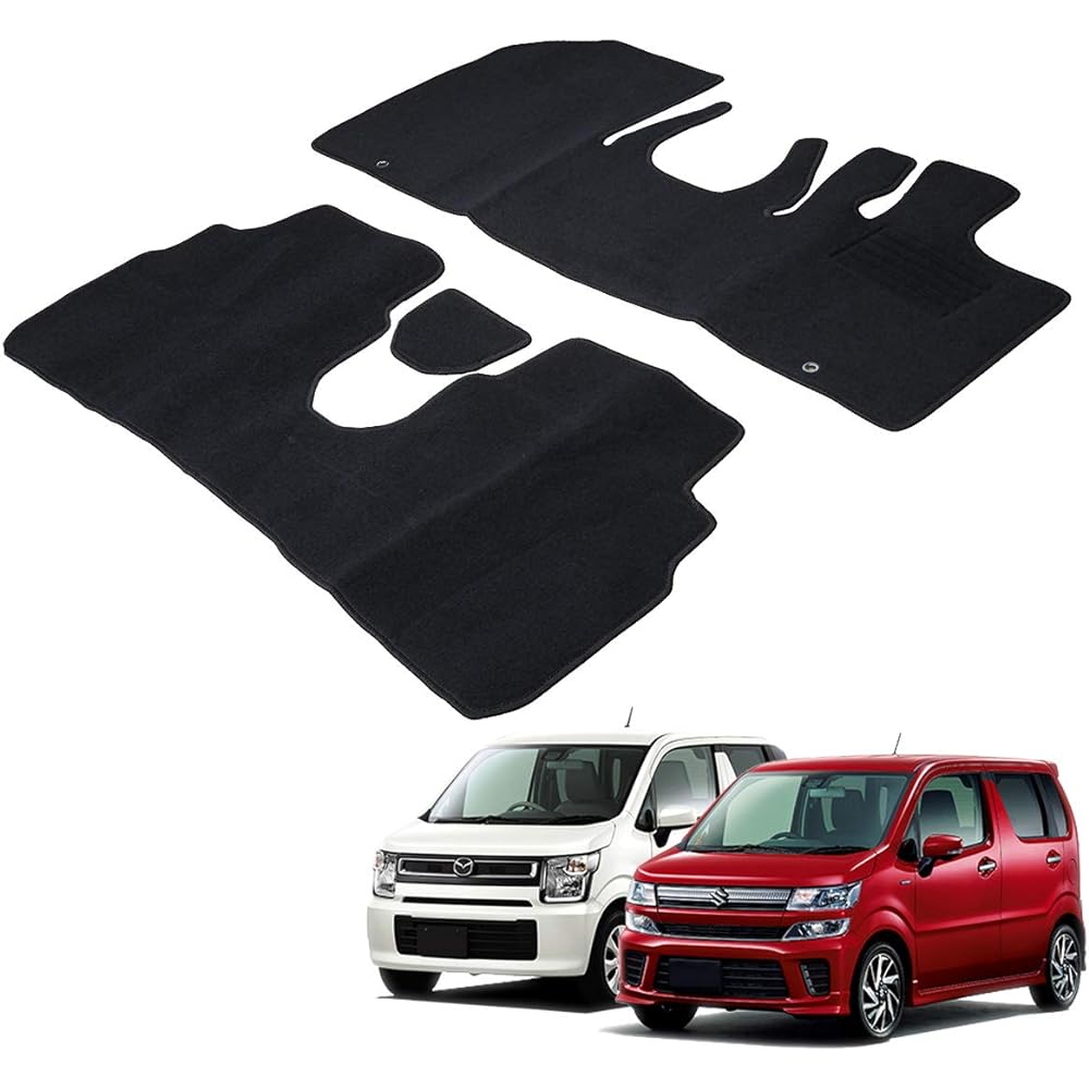 Fenice Car Mat Floor Mat Domestic Production (Suzuki Wagon R Wagon R Stingray/Mazda Flare CVT) Black Anti-Slip Shape Resistant to Slip Car Mat (Car Parts Specialty Store)